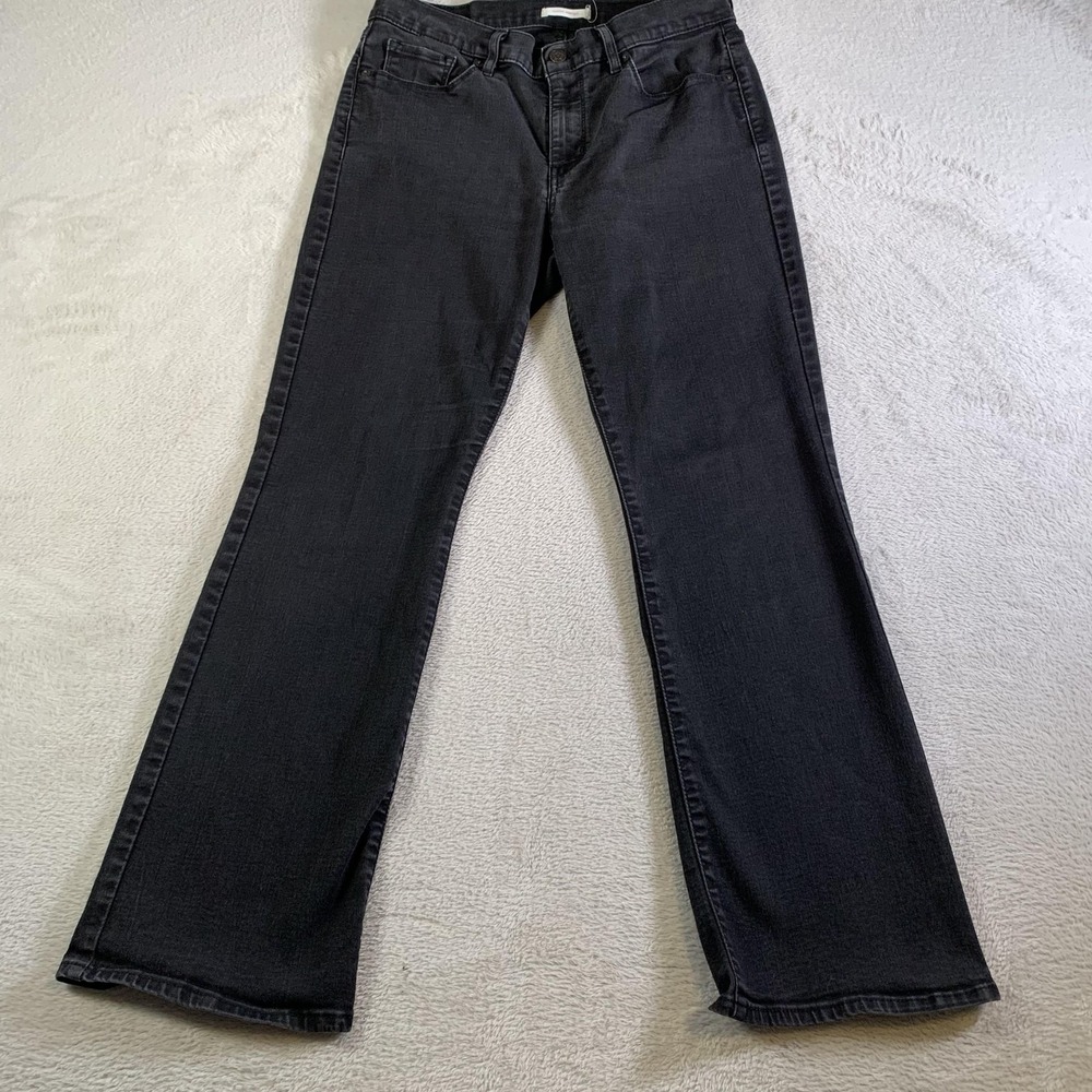 Levis Classic‎ Bootcut Jeans Womens 12S Charcoal Wash Mid Rise Stretch 31x30